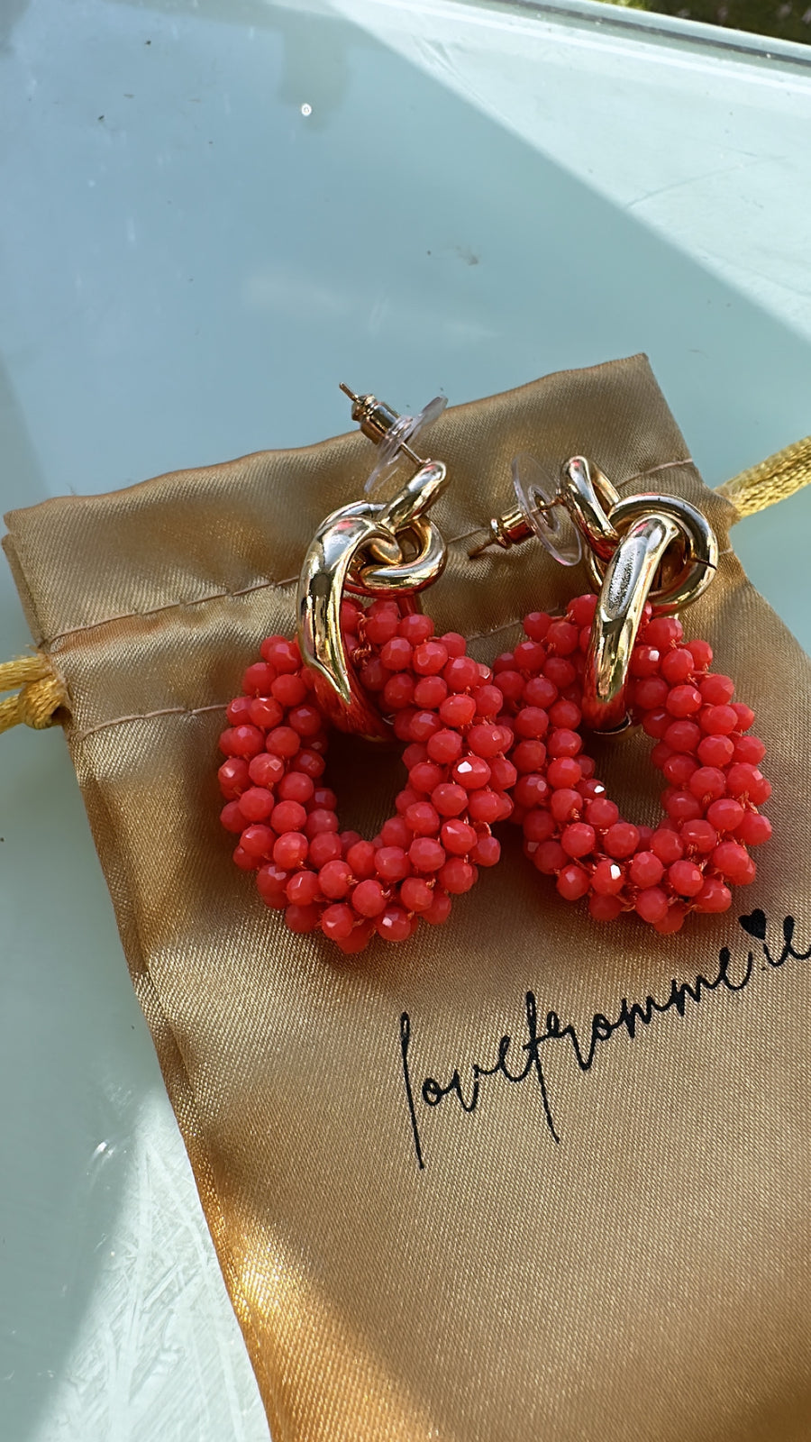 Crystal Earrings - Red