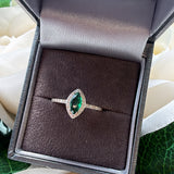 Emerald Green Marquise Sterling Silver Ring