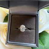 2ct Moissanite Sterling Silver  Halo Ring- Silver