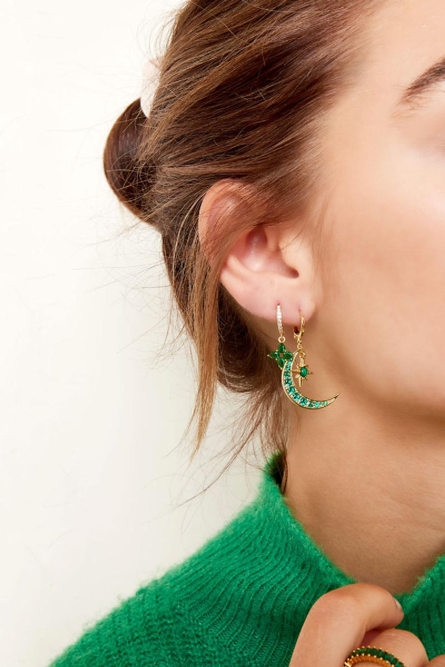 Half moon Opal Earrings