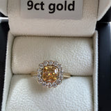 9ct Gold Citrine Blossom Ring