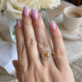 9ct Gold Citrine Blossom Ring