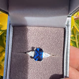 Emerelle - Sapphire Princess Cut Sterling Silver Ring