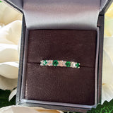 Emerald Green Eternity  Sterling Silver Ring