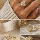 Clover Ring- Sterling Silver - Three Colour Variants