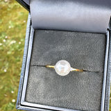 Sterling silver gold plated pearl ring