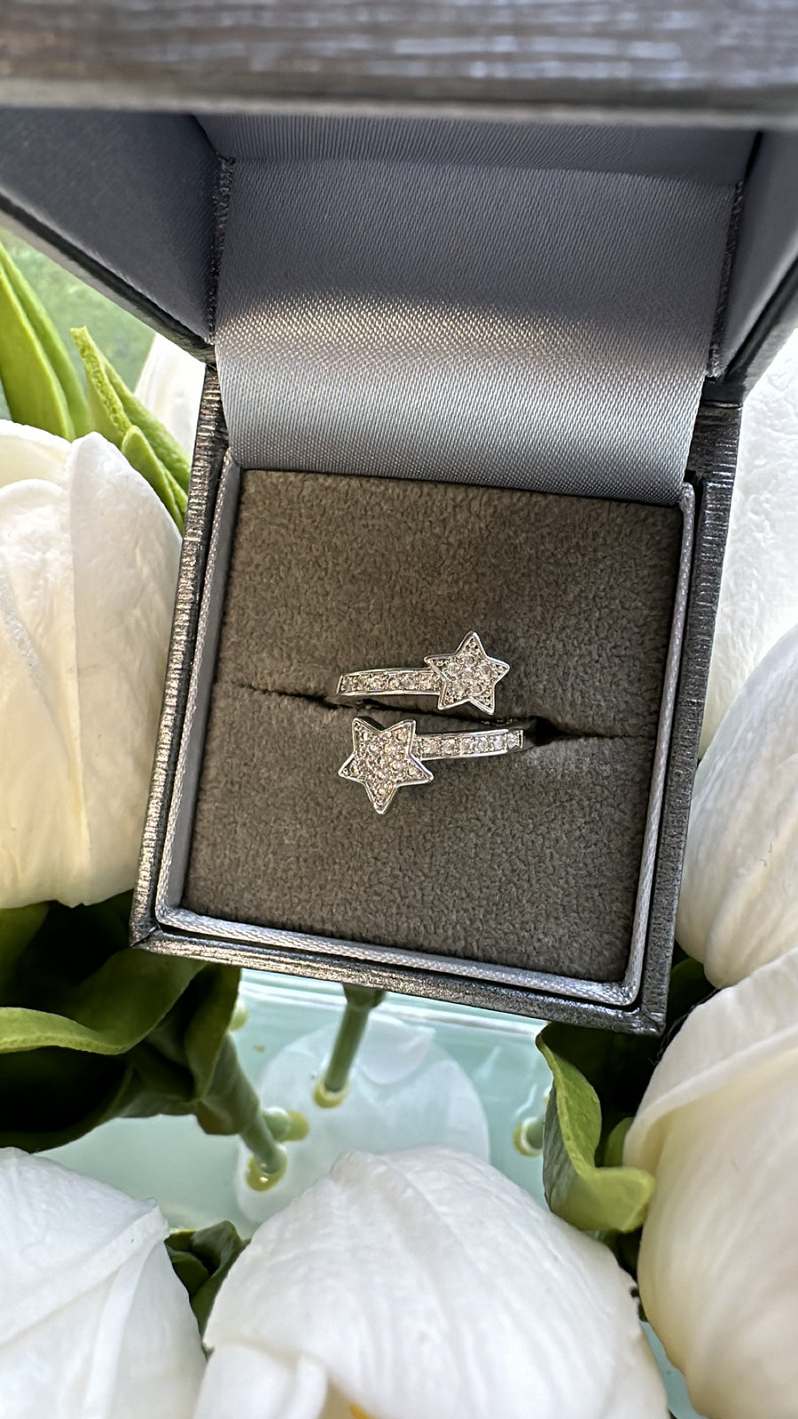Silver Shooting Star Ring- adjustable in size