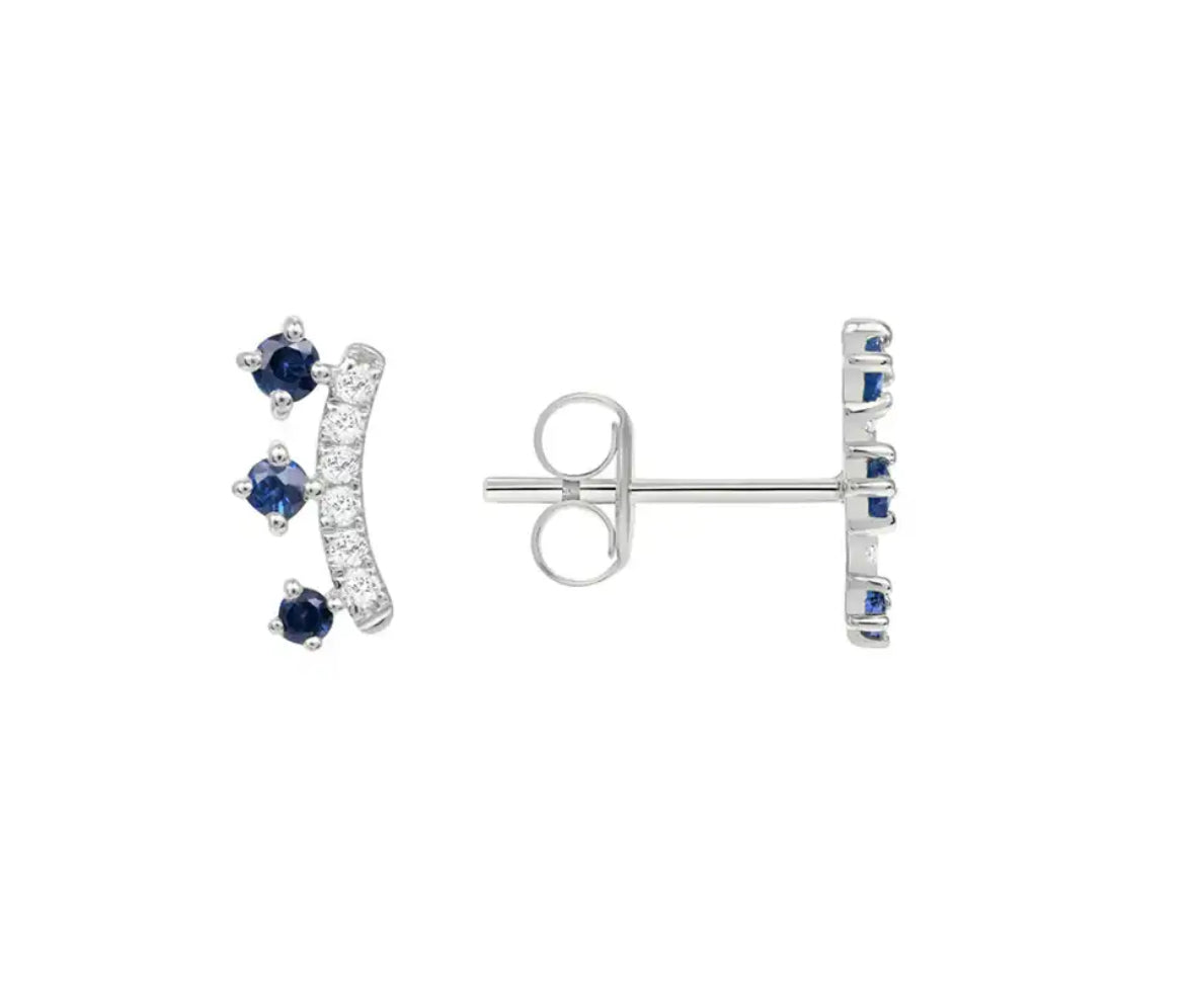 Sophia sapphire Studs- Gold & Silver Available