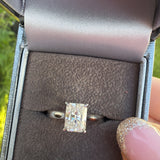 2ct Moissanite Radiant Cut Sterling Silver Ring