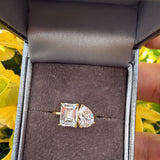 Amore Two Stone Gold Plated Ring