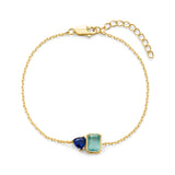 Duo Cluster Bracelet | Sterling Silver Gold Plated