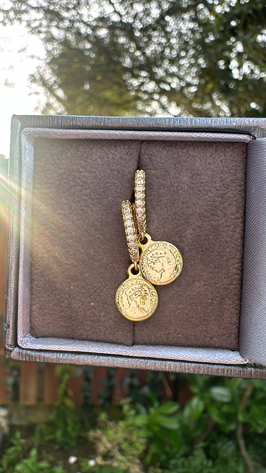 Antique Coin Huggies - Gold