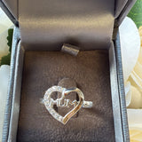 Sterling Silver Mum Heart Ring
