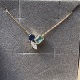 Trio Cluster Pendant Necklace | Sterling Silver Gold Plated