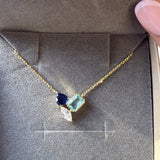 Trio Cluster Pendant Necklace | Sterling Silver Gold Plated