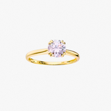 9ct Gold Moissanite Solitaire Ring