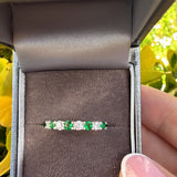 Emerald Green Eternity  Sterling Silver Ring