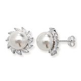 (Sterling Silver Pearl Earrings