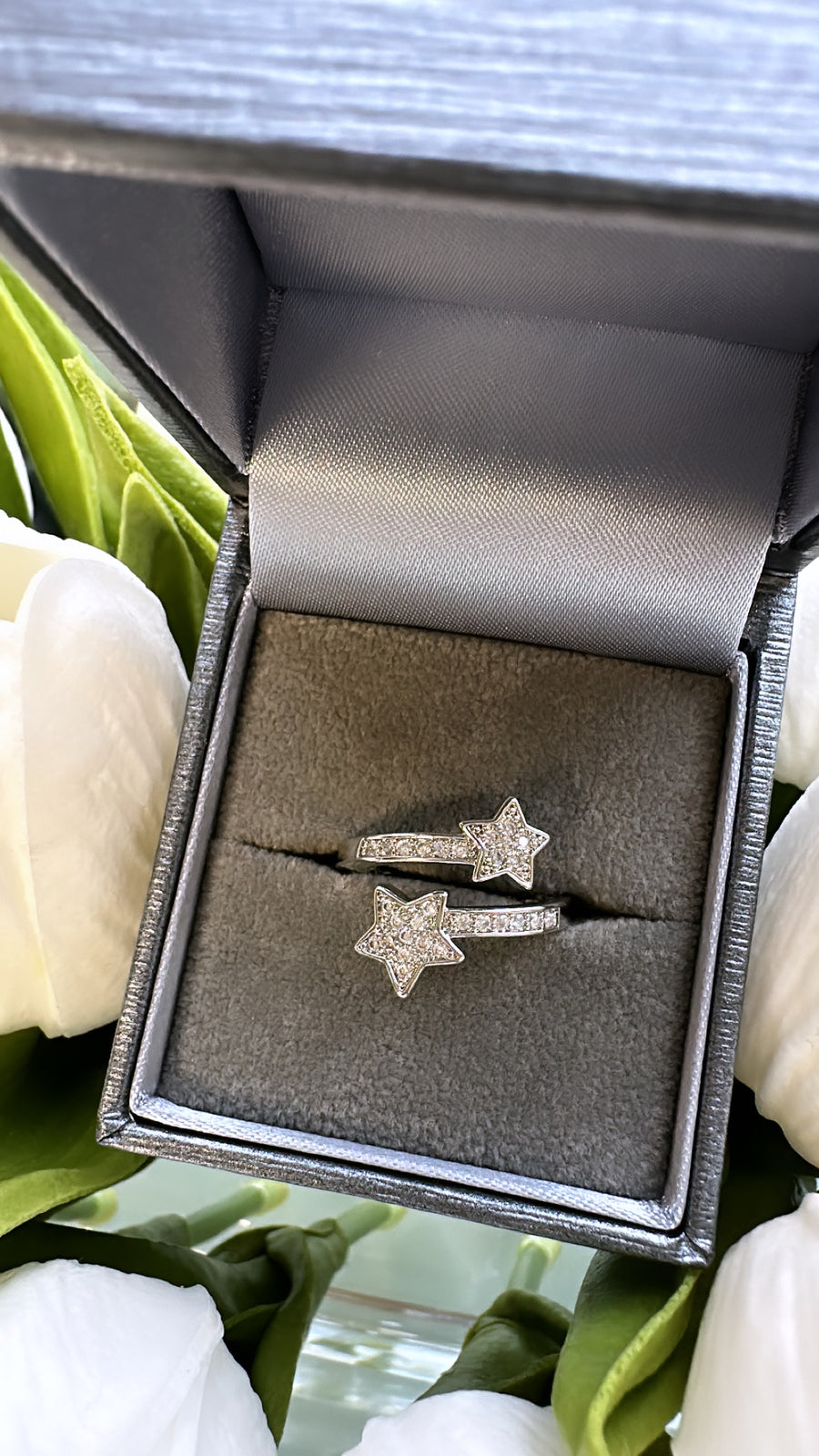 Silver Shooting Star Ring- adjustable in size