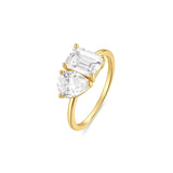 Amore Two Stone Gold Plated Ring