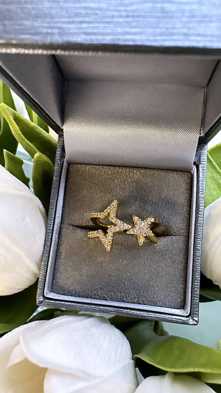 Gold Stars Ring- adjustable in size