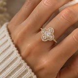 Clover Ring- Sterling Silver - Three Colour Variants