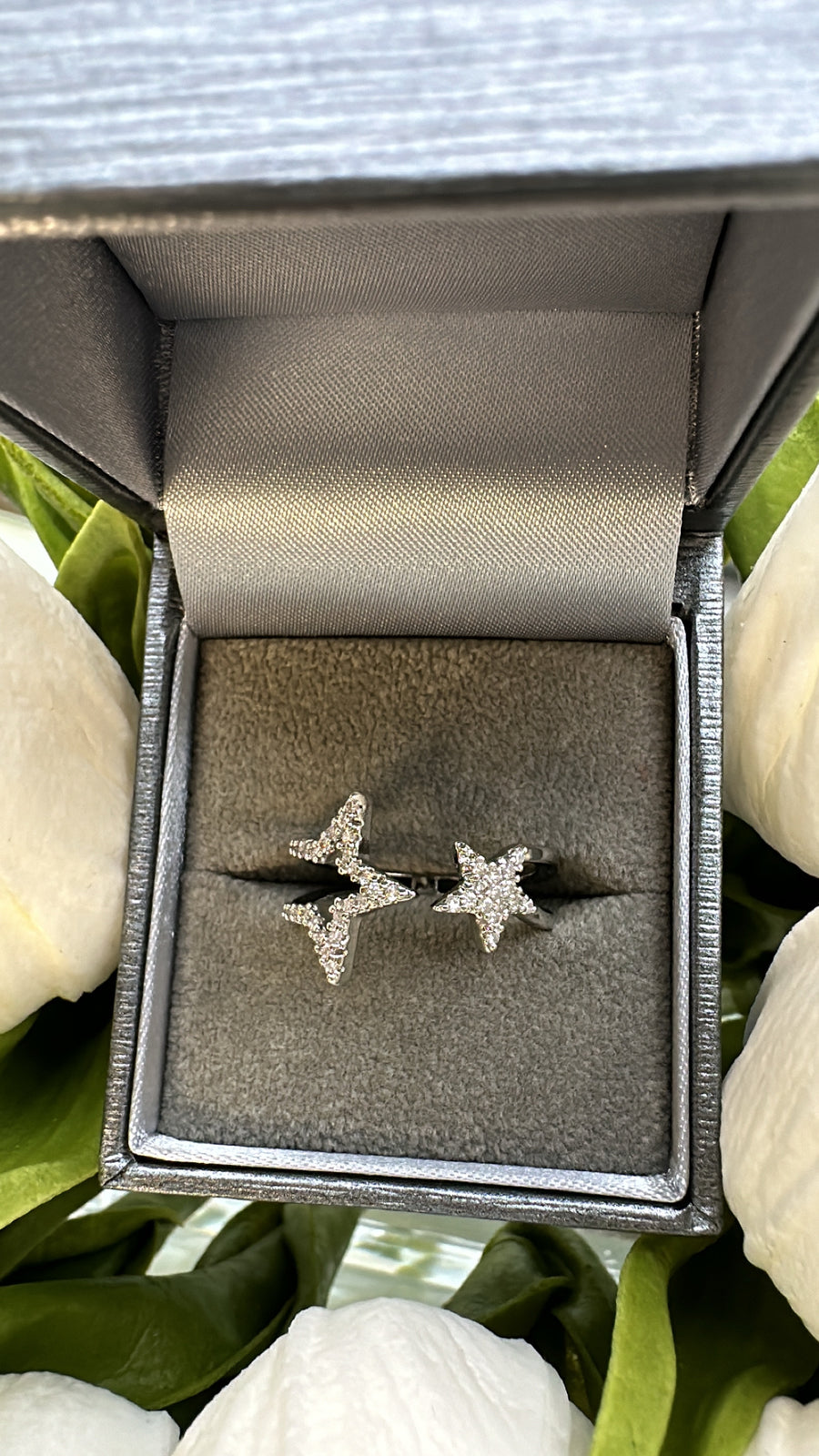 Silver Stars Ring- adjustable in size