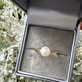 Sterling silver gold plated pearl ring