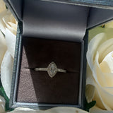 Marquise Halo Ring – Sterling Silver