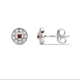 January Birthstone Sterling Silver Earrings