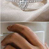 Marquise Halo Ring – Sterling Silver