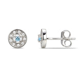 March Birthstone Sterling Silver Earrings
