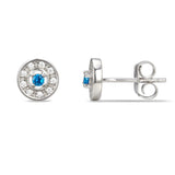 December Birthstone Sterling Silver Earrings