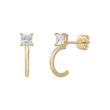 9ct Half Hoop Earrings - 9ct Gold
