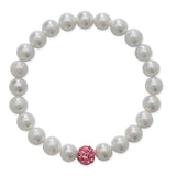 Kids Stretchy Pink & Pearl Bracelet