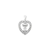 Sterling Silver Heart With Host Pendant Necklace