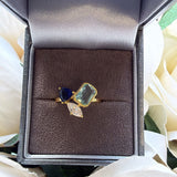 Trio Cluster Statement Ring | Sterling Silver Gold Plated