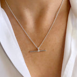 Sterling Silver T Bar Necklace