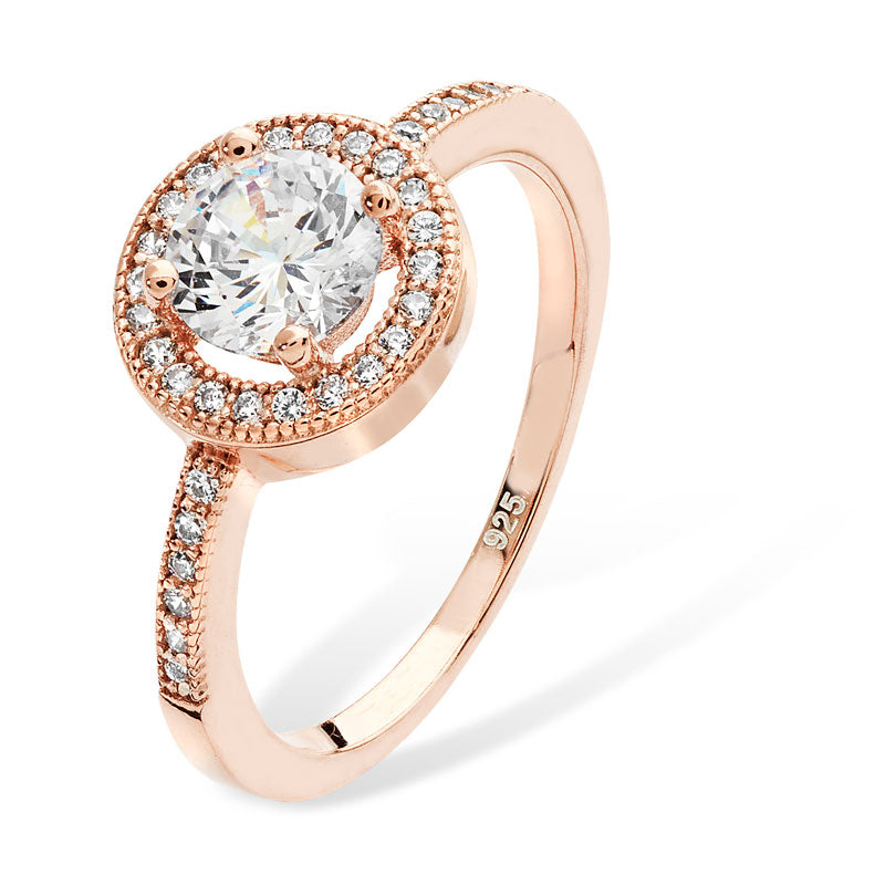 Rose Gold Solitaire Circle Ring