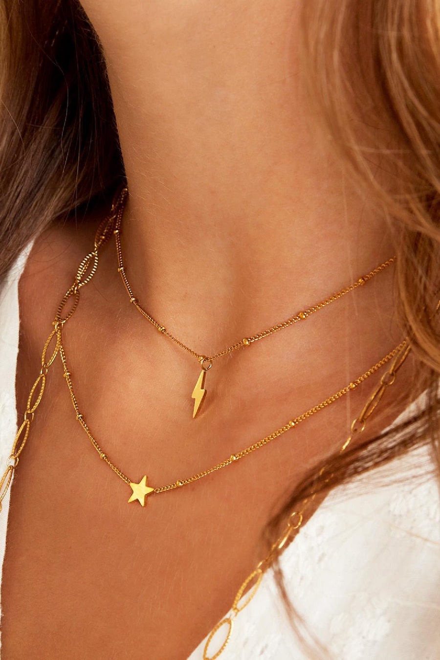 Lightning Bolt  Necklace- Gold & Silver Available