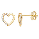 9ct Heart Earrings- 9ct gold