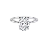 2ct Moissanite Sterling Silver  Halo Ring- Silver