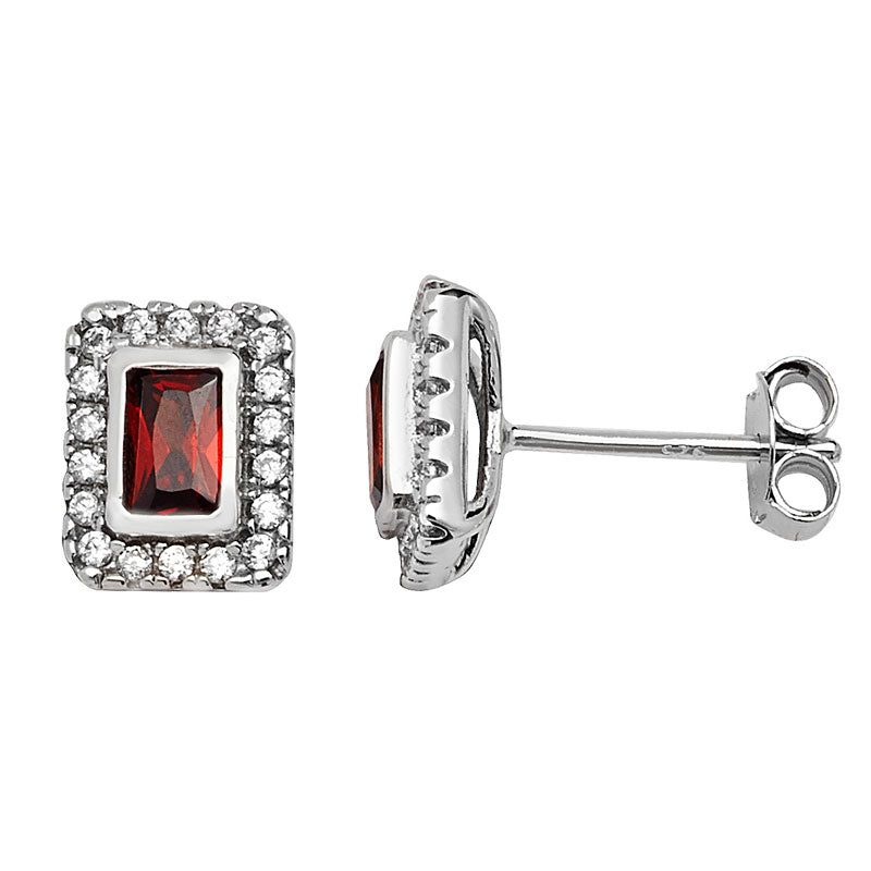 Sterling Silver Red Studs