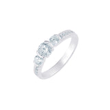 Luna Grace Three-Stone Ring- Sterling Silver
