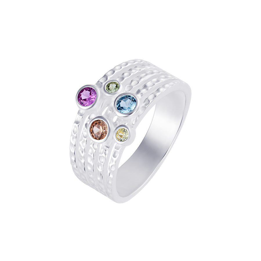 Sterling Silver Multicoloured Ring