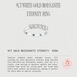 Moissanite Eternity Ring- 9ct White Gold