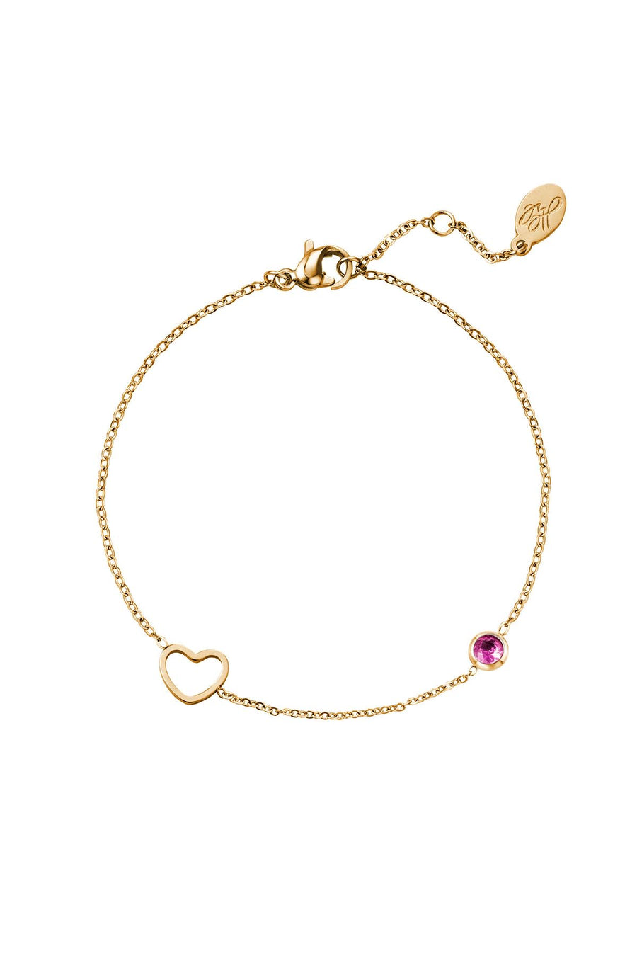 July/Coral Ruby Birthstone Bracelet