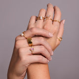 Gold Plated Pearl Ring- Sterling Silver