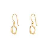 Sterling Silver Gold Plated Circle Drop Earrings