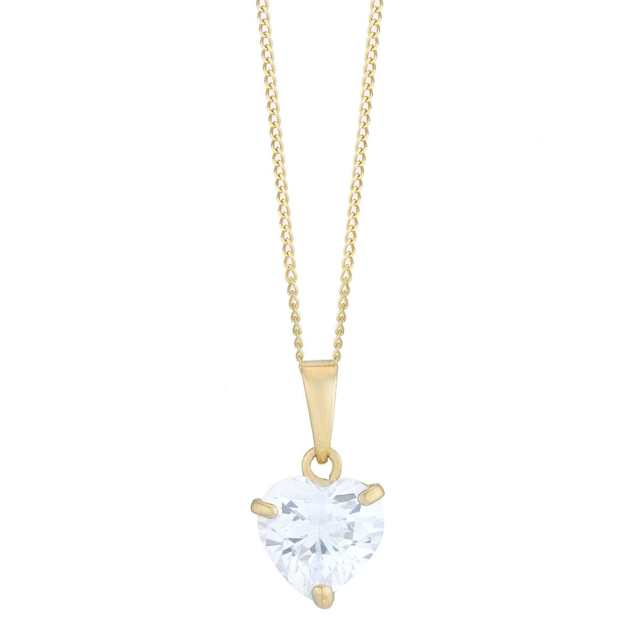 Solitaire Heart Necklace ( 9ct Solid Gold)